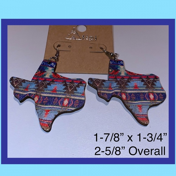 MOUNTAIN VISTA TEXAS WOOD EARRINGS NWT - Picture 3 of 7